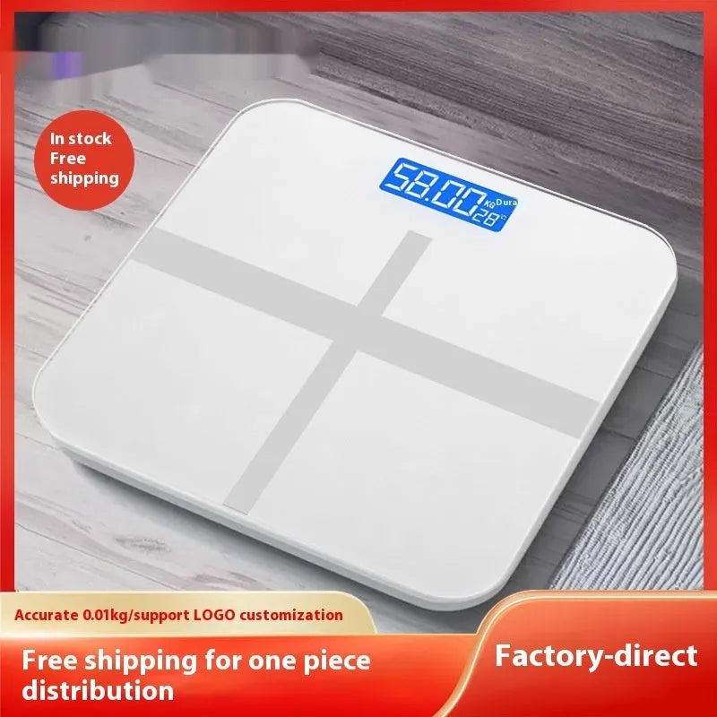 26x26cm household weighing scale showing multiple colour options including Cross Ice Crystal White, Piano Black and Rose Gold finishes
