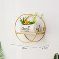 Single-layer iron wall shelf with solid wood shelf in gold colour, European style, hook-type installation