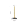 Marble kitchen roll holder with stainless steel gilded finish on kitchen countertop