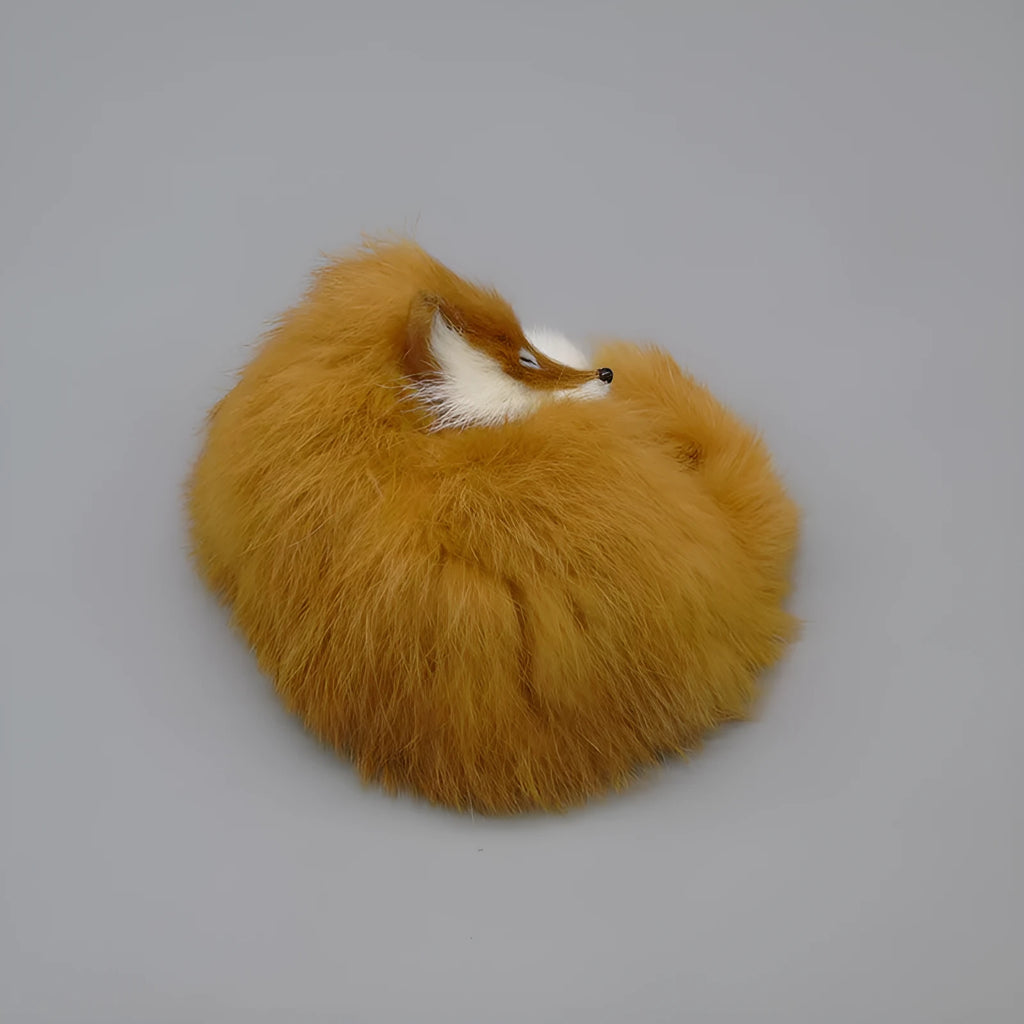 Artificial white fox fur car decoration ornament measuring 15cm for dashboard display