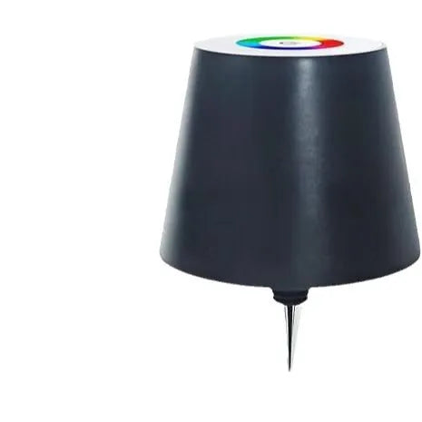LED wine bottle table lamp with USB charging and three colour dimming modes in a white cylinder base