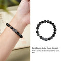 Men's black snake zodiac bracelet in S925 sterling silver with obsidian crystal elements, retro style 10mm jewellery