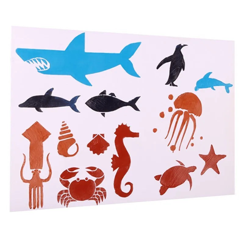 White reusable stencil drawing template for easy fast patterns on paper fabric and walls