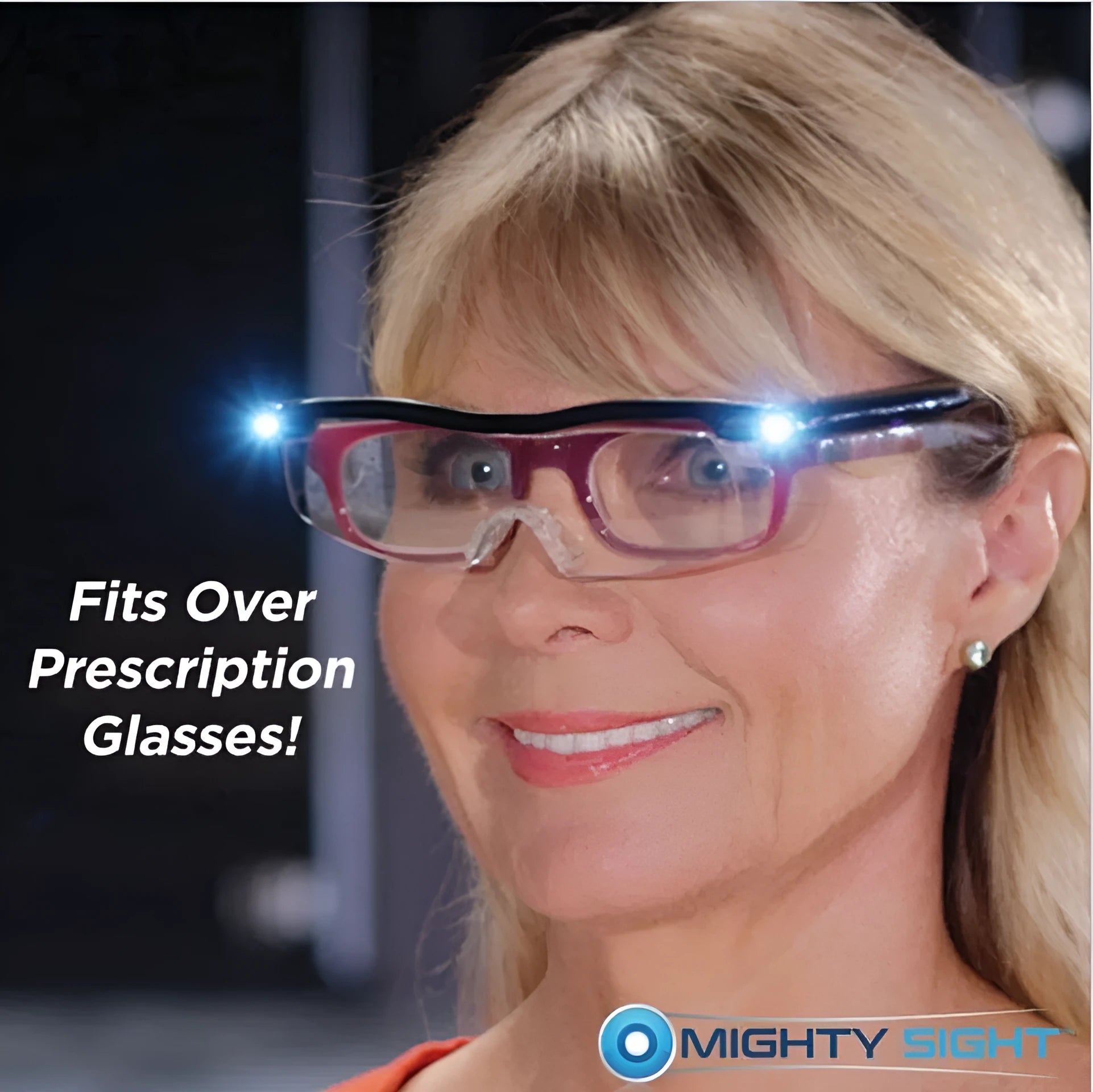 Transparent black USB LED reading glasses with scheduling timer and ABS frame
