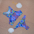 Women's circle printed bikini swimsuit set in S M L XL sizes quick-dry beach two-piece