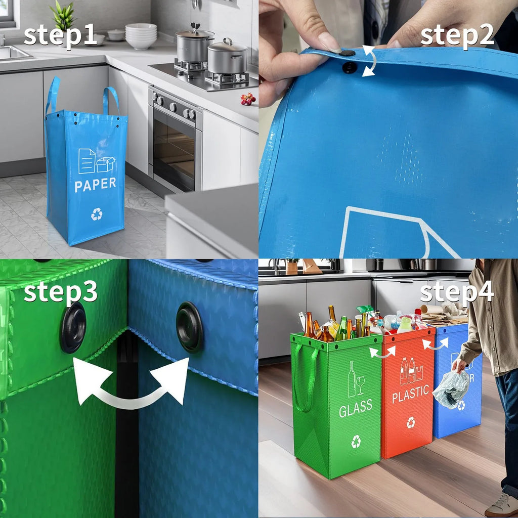 40-litre blue plastic bin bag holder for kitchen waste with visible dimensions