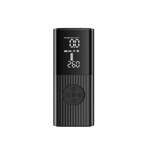 Wireless car tyre air compressor with digital display, lighting function, and multiple air nozzles
