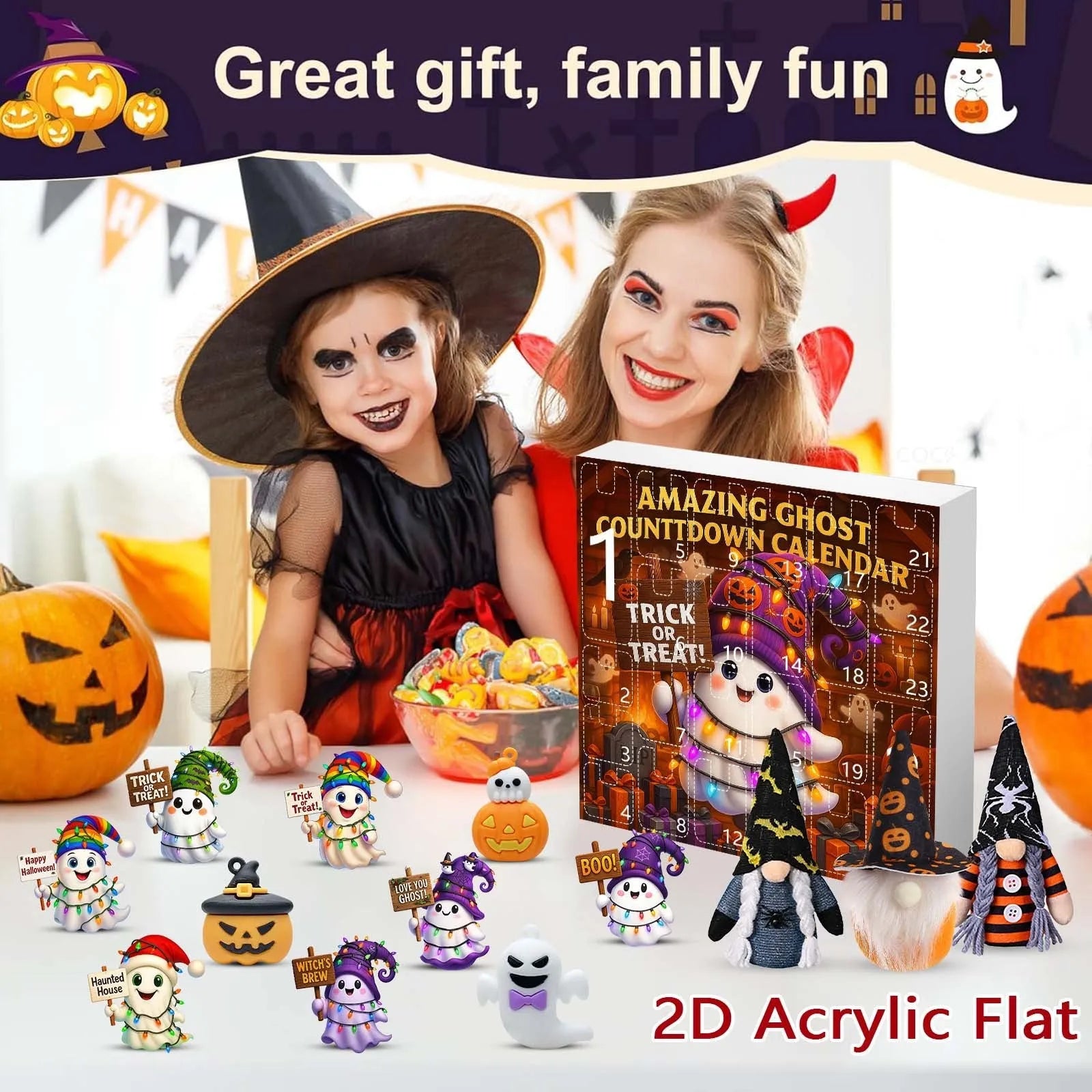 Ghost Pumpkin Doll blind box set with 16 pendants, 6 PVC figurines, 2 plush dolls in Halloween series niche style
