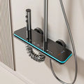 Aluminium digital display shower set for concealed wall installation in white or grey.
