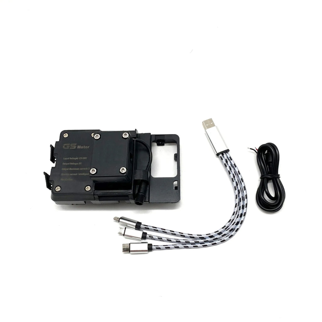 Black ABS plastic navigation mounting bracket for BMW R1200GS and R1250GS motorcycles