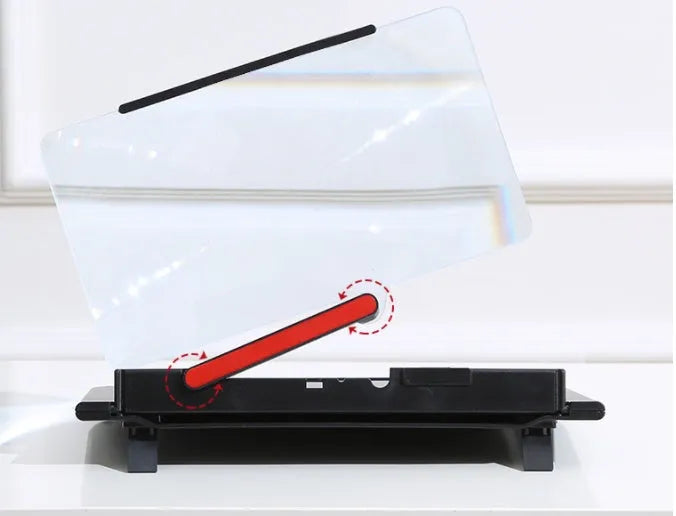 12-inch pull-out horizontal vertical screen amplifier with 3D bracket in black colour