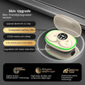 Ultra-thin invisible Bluetooth earphone in black, white, and skin colour with charging compartment