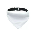 White polyester dog scarf blank ready for thermal transfer customisation in four sizes