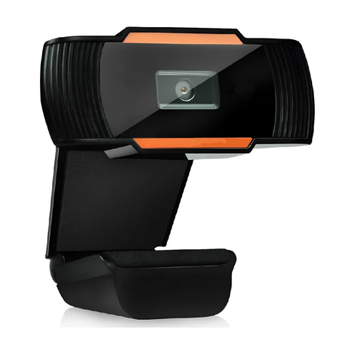 12.0MP USB 2.0 webcam in black and silver with 140cm cable, 360-degree rotatable head