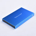 2.5 inch metal mobile hard drive in silver grey, blue, pink, red, or black with data cable and protective cover