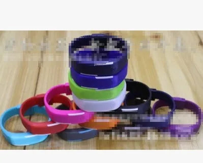 LED wrist watch with digital display, random colour plastic case and strap, lightweight casual design