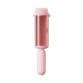 Blue reusable pet hair remover tool with a rolling head and self-cleaning base.