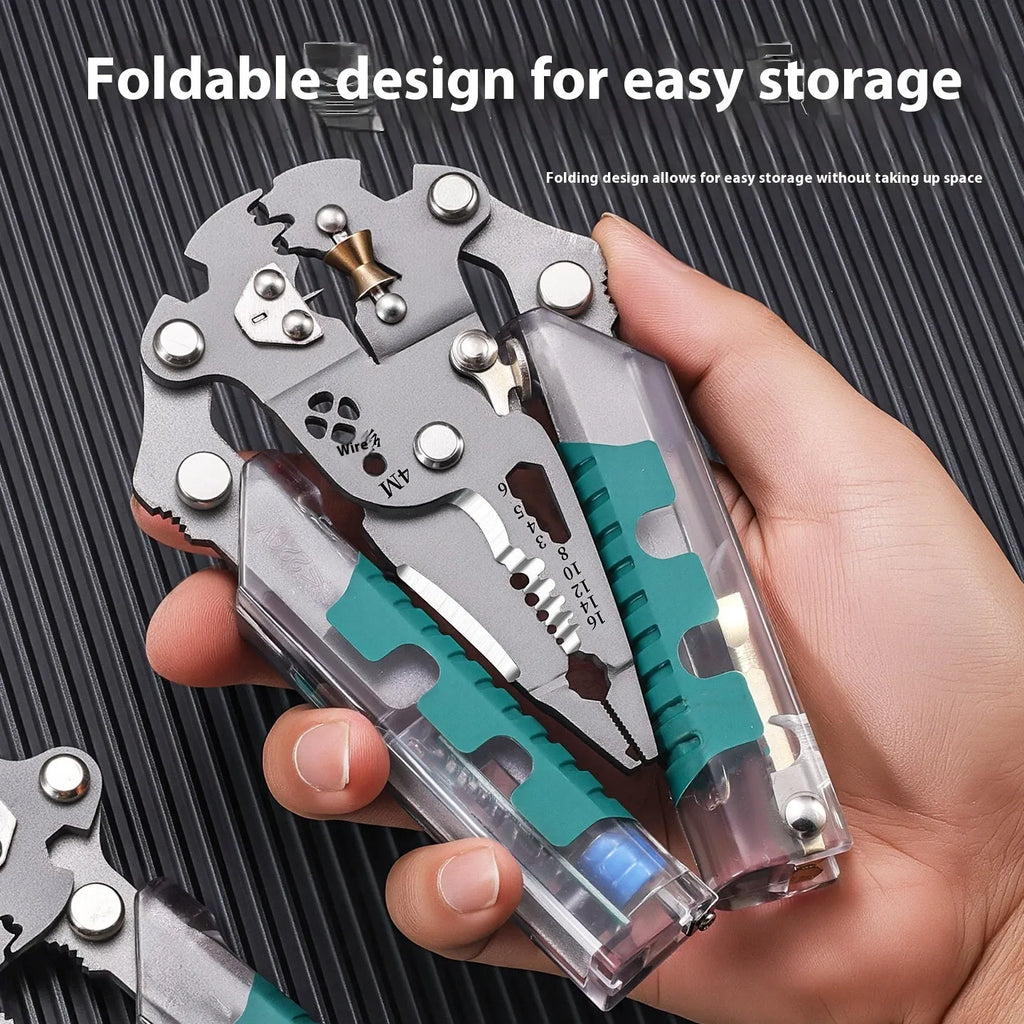 8.8-inch thickened multi-functional electricians' pointed pliers with integrated wire stripper and rust-proof construction