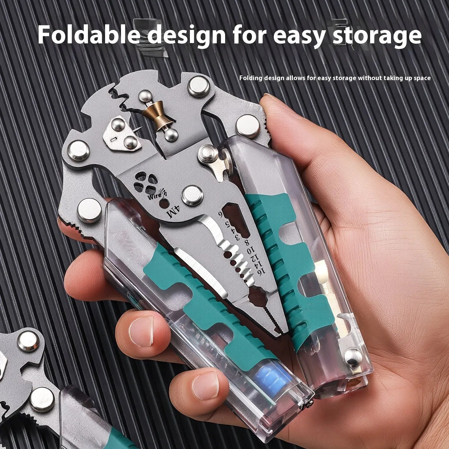 8.8-inch thickened multi-functional electricians' pointed pliers with integrated wire stripper and rust-proof construction