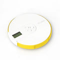 Blue seven-day electronic pill organiser with digital clock display and separate daily compartments.