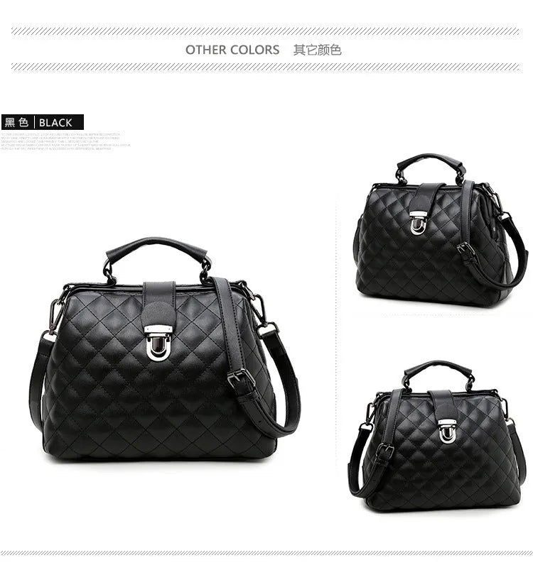 Genuine leather retro doctor bag in black with top handle and shoulder strap