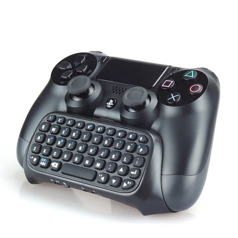 PS4 controller Bluetooth chat keypad attached to black controller showing keys and speaker