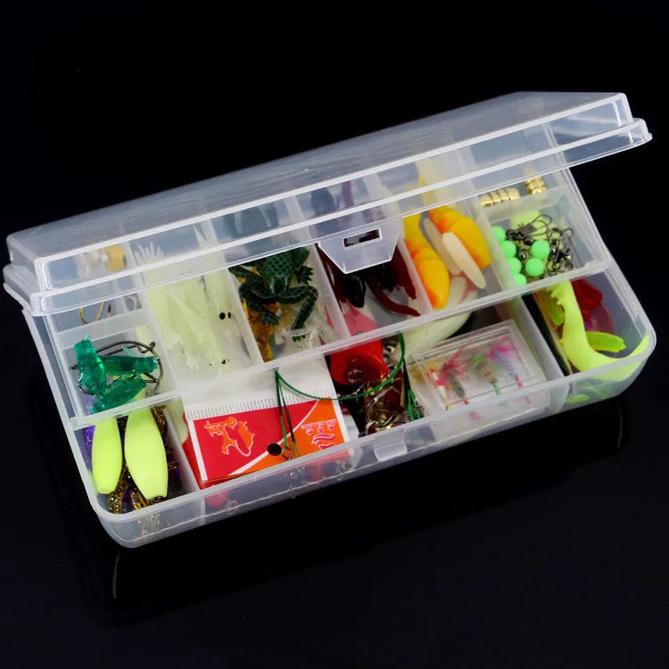 Wholesale 100-piece fishing lure set with bionic sequins and mixed colours in a box