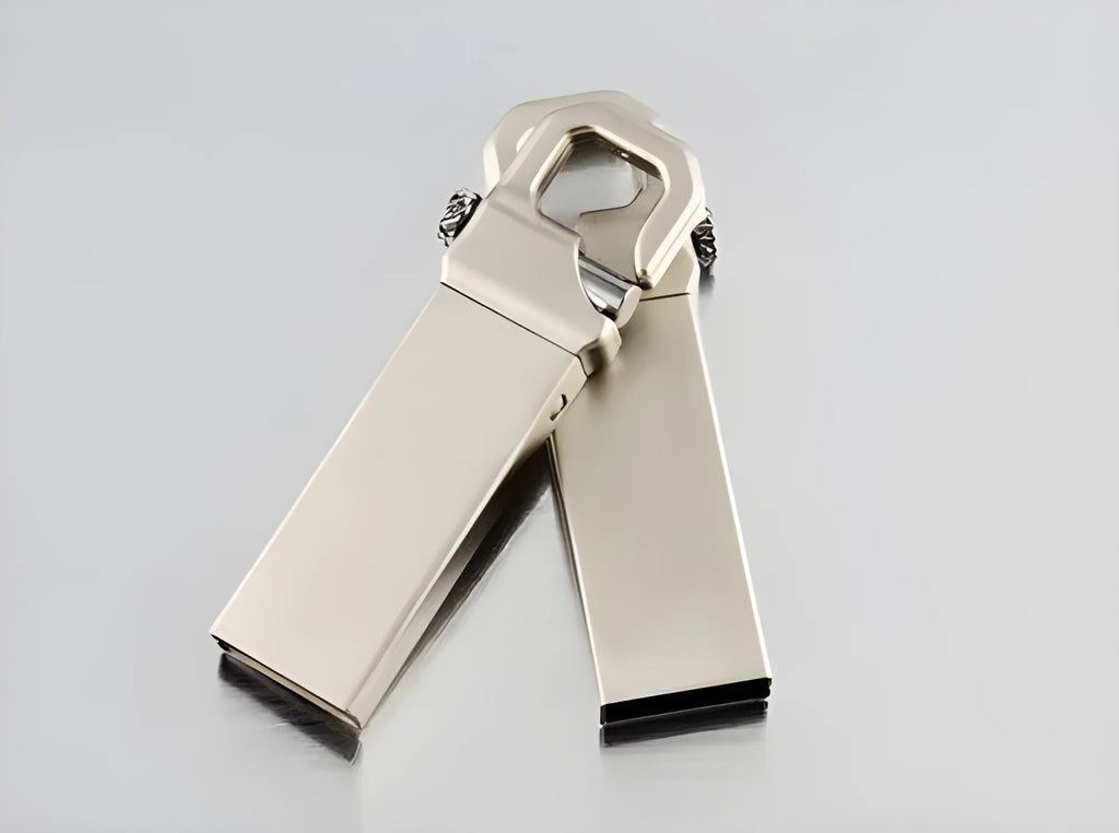 Metal business USB flash drive with custom corporate logo, 48.6mm x 15.8mm x 5.0mm, 11.5g, available in 4GB to 64GB