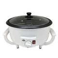 White oblate-shaped coffee bean roasting machine with 750g capacity