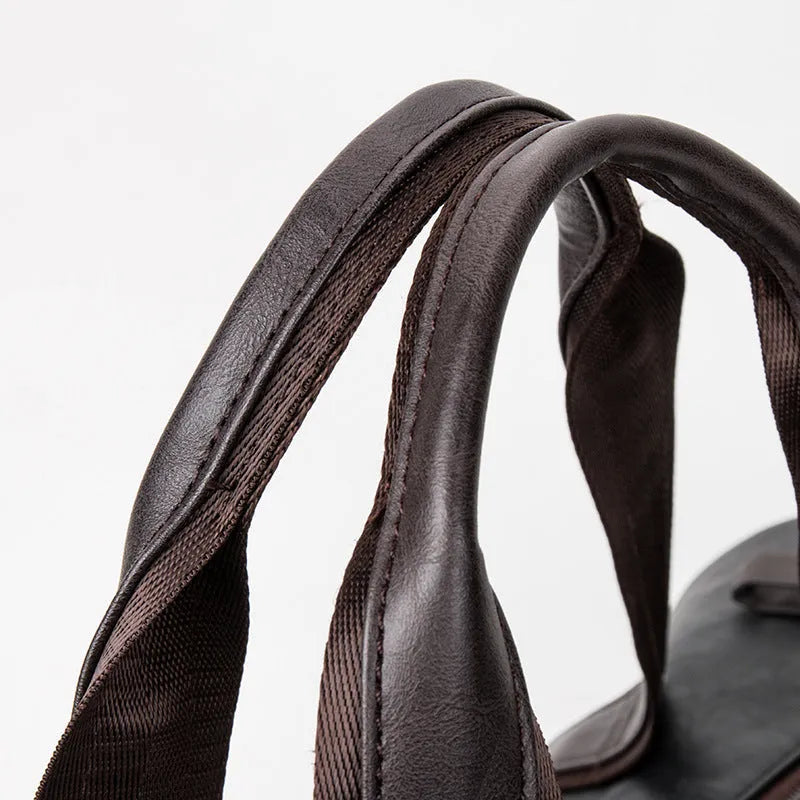 Portable cylinder leisure travel bag in PU leather, 21x49x22cm, 36-55L, with phone, camera and zip pockets