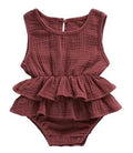 Baby striped sleeveless cotton pettiskirt romper in stripe colour, suitable for heights 70-100cm