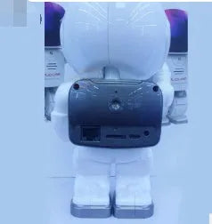 Astronaut-shaped robot camera with night vision and two-way audio, black or white, 208x120x93mm