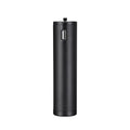 Black aluminium alloy power bank showing its slender 12.5cm length and 3.2cm width.