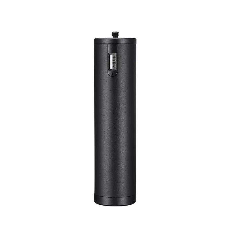 Black aluminium alloy power bank showing its slender 12.5cm length and 3.2cm width.