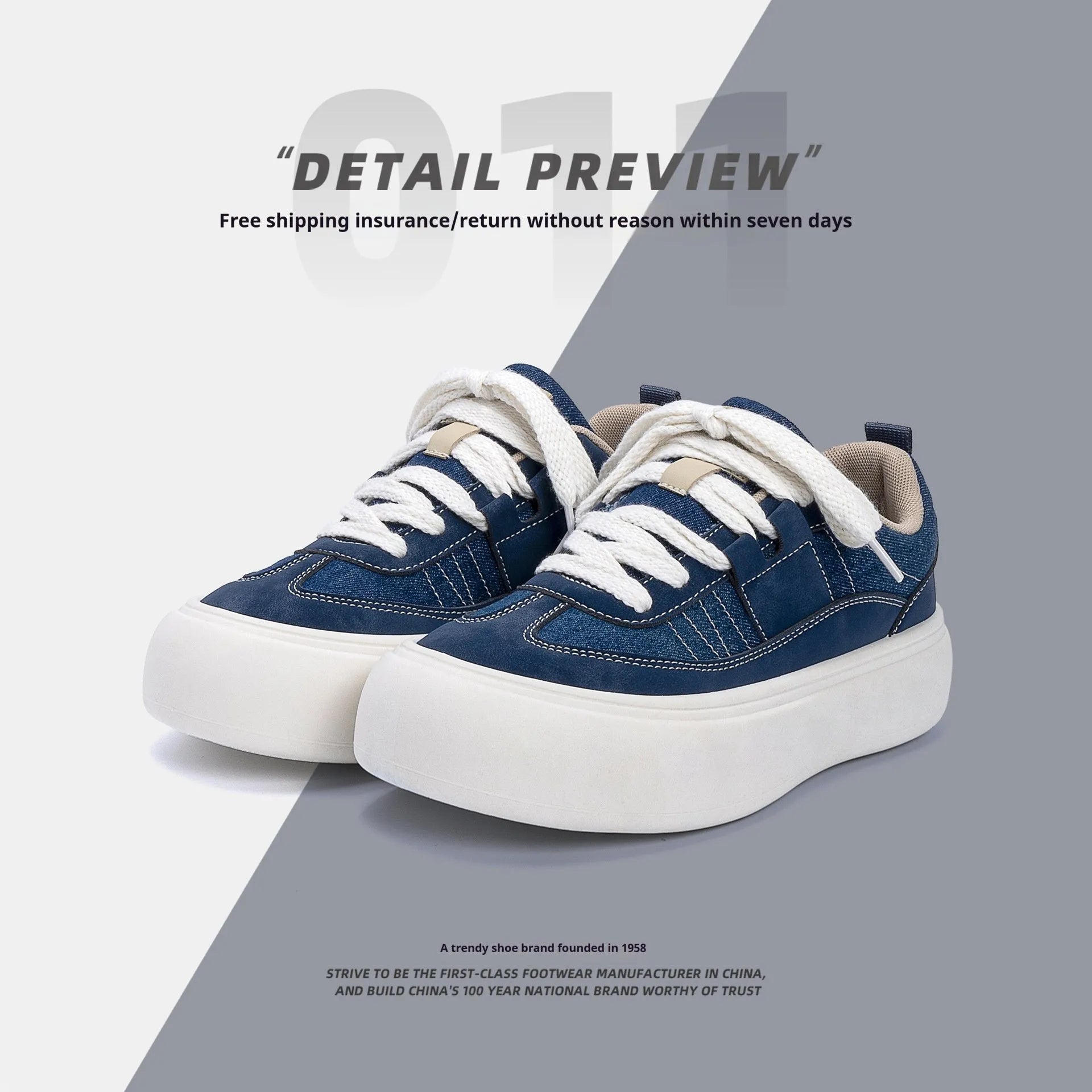 Men's low-top canvas platform shoes with round toe and lace-up closure in multiple colour options