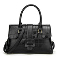 Women's Noble handbag PU crocodile pattern crossbody shoulder bag with magnetic buckle multi-compartment