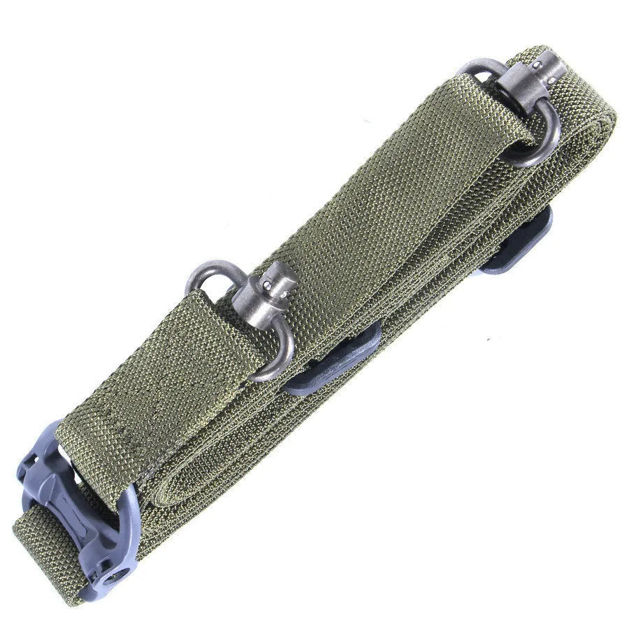 MS4 Tactical Nylon Multifunctional Task Strap Rope in black, stretched to show length.