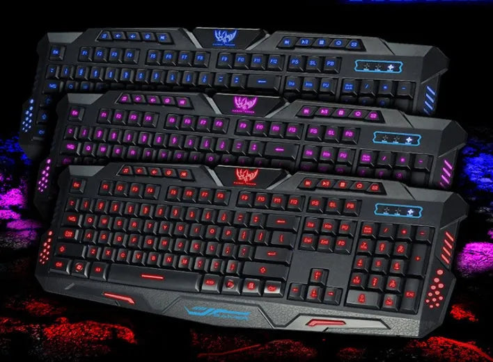 M200 black mechanical gaming keyboard with tri-colour backlit keys, 1.5 m cable, and plastic body