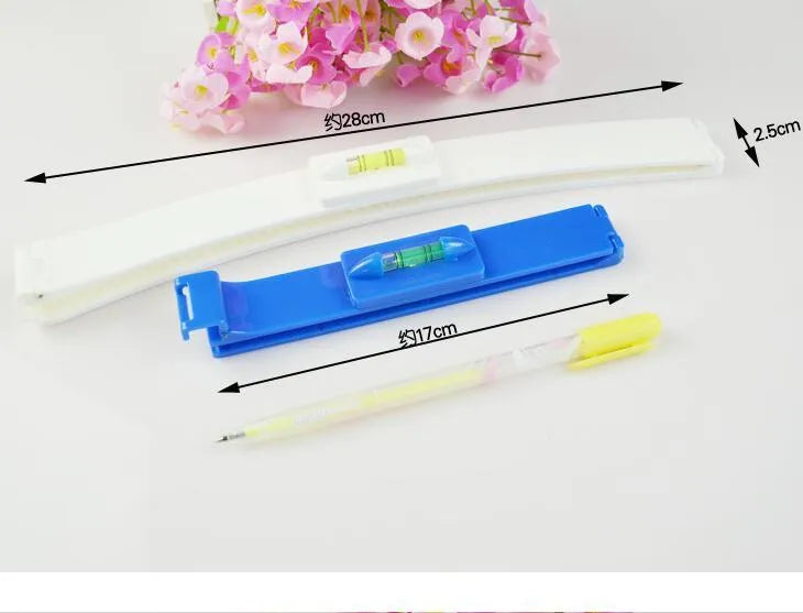 Bang trimmer ruler haircut splint in blue and pink ABS plastic for fringe trimming