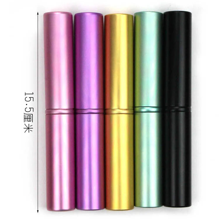 Soft synthetic fibre makeup brush available in black, gold, green, pink, and purple for professional, family, and travel use