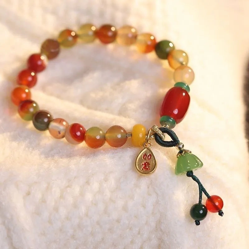 M990 Lotus Ruyi mixed material bracelet with manual craftsmanship