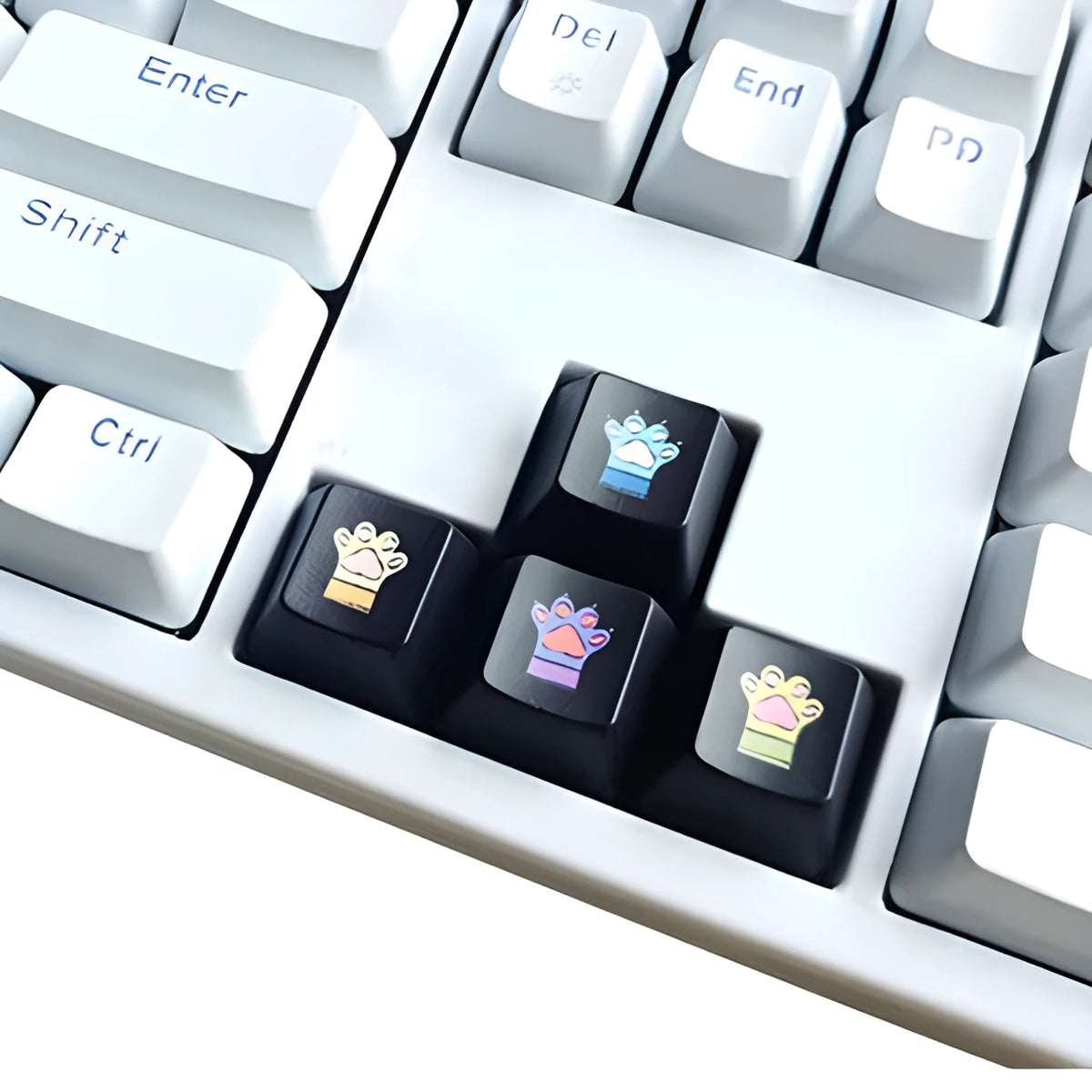 Thickened OEM direction keycaps set of 4 in Van Gogh colour theme for mechanical keyboard arrow keys