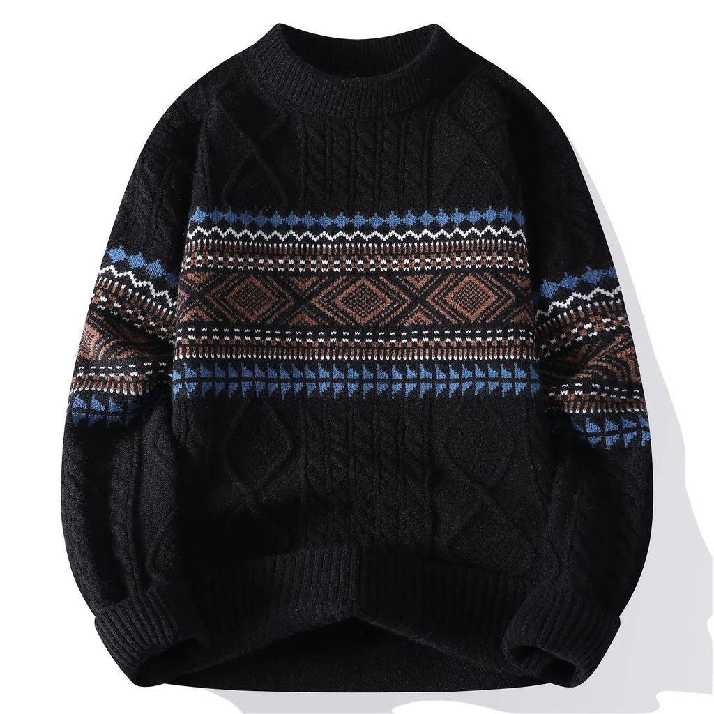 Men's mock neck sweater in beige gray and black, cotton blend, straight fit pullover, sizes M to 4XL