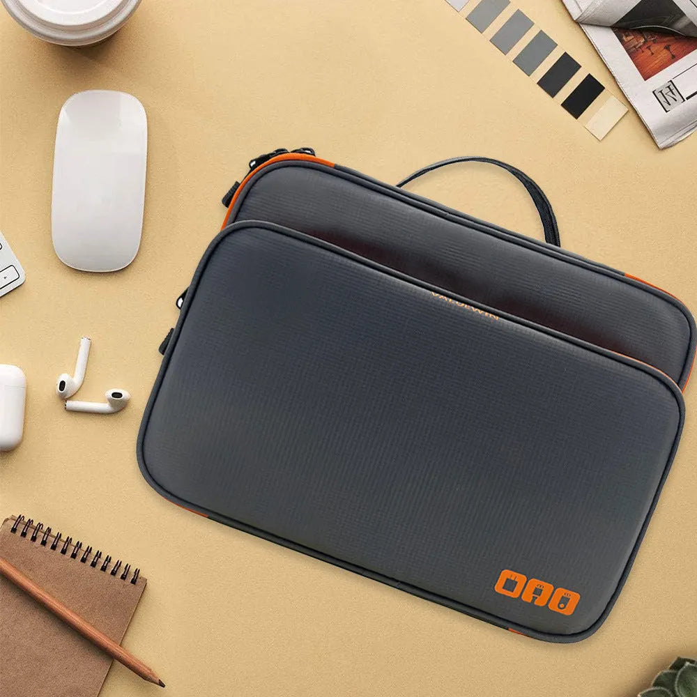 Three-layer travel storage bag in grey with waterproof polyester construction and 20L capacity