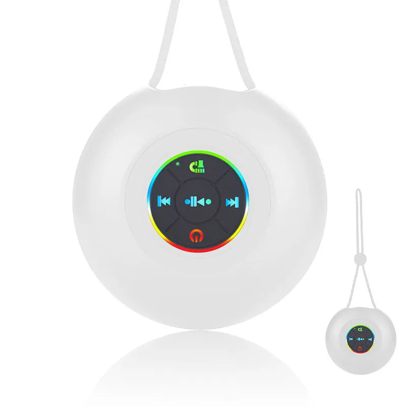 Outdoor portable mini waterproof colourful glowing Bluetooth speaker in black and white options