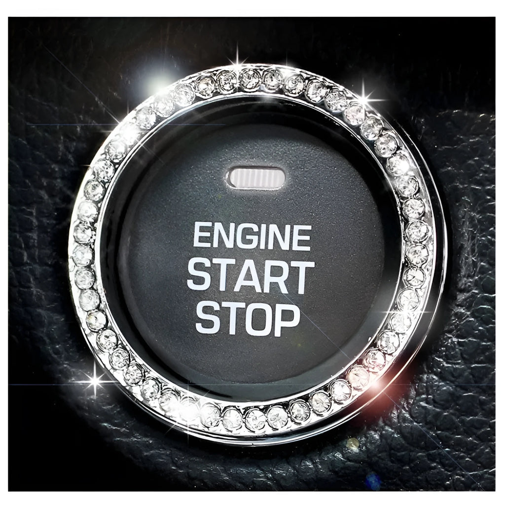 Car diamond-embedded one-click start decorative ring in AB diamond colour on ignition button
