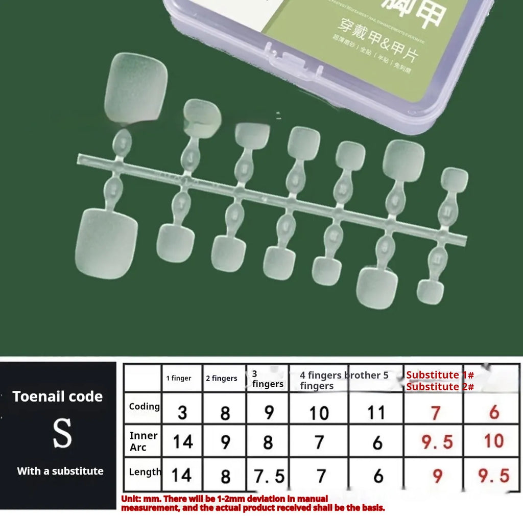 Purple cat's eye toenail wear set, 24 pieces, micro glass bead crystal finish, S M L sizes, ultra-thin seamless