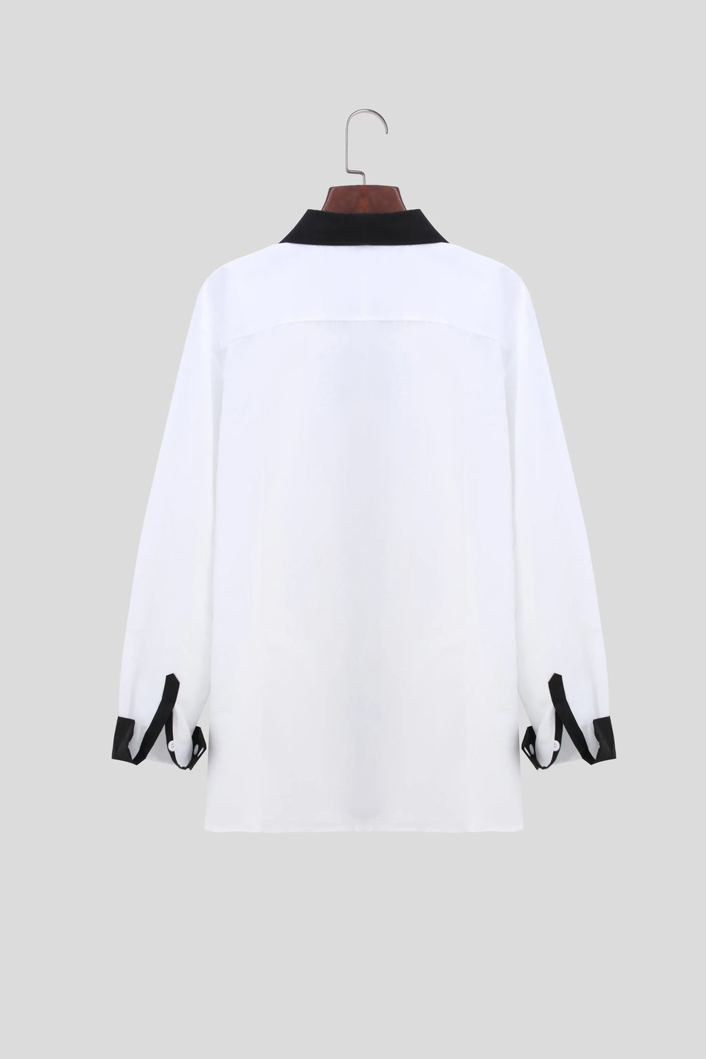 Long-sleeved colour-blocked shirt for teenage men in White with contrasting panels, figure-hugging cut