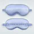 Rayon satin sleep mask in various colours showing double-sided silk-like fabric and elastic strap.