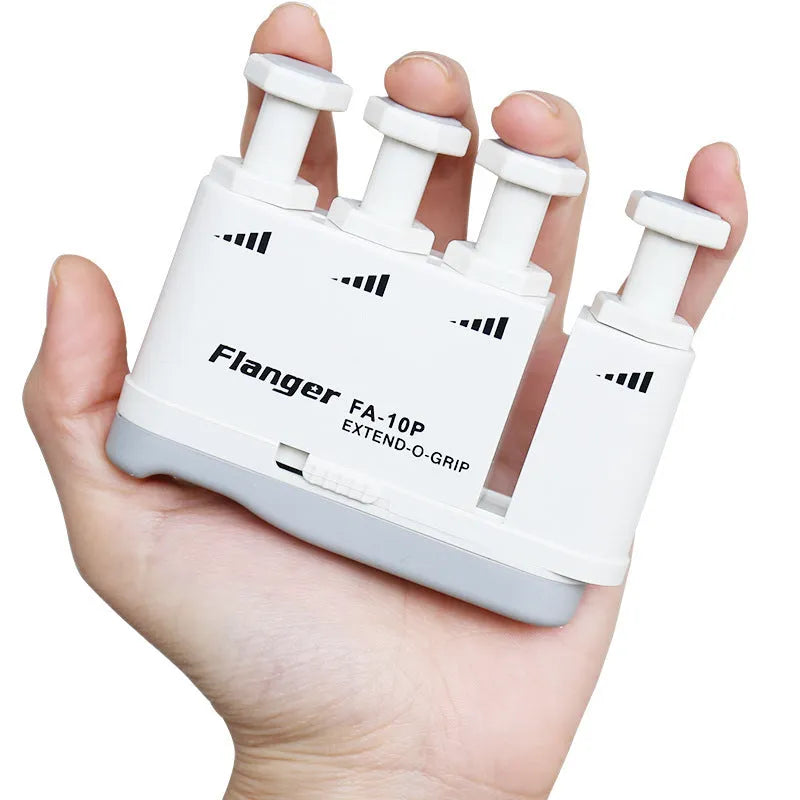 Plastic finger strength trainer in black, 80x72x30mm, with adjustable resistance for guitar and climbing practice